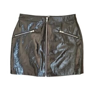 NWT! J.O.A Faux Leather Mini Skirt, Size M, Black